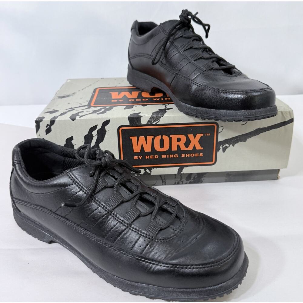 WORX Red Wing 6394 Work Shoes NEW Black Leather Slip Resistant Mens 10WW Wide